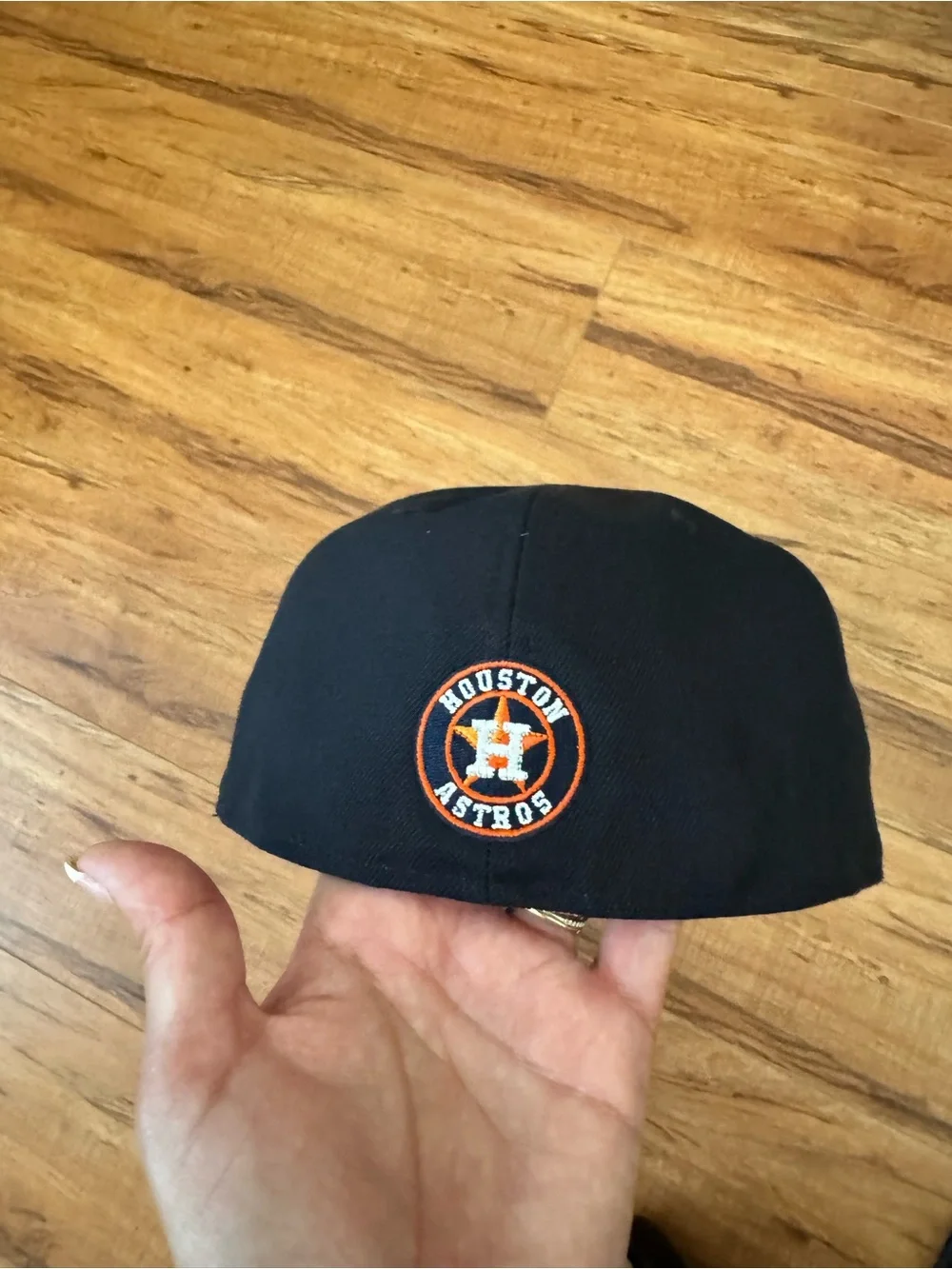 New Era Houston Astros Navy Fitted 59FIFTY Hat with Orange & White Logo 7 1/8